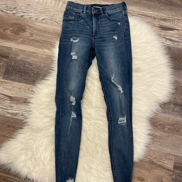 Express stretch distressed ankle leggings high Rise 00